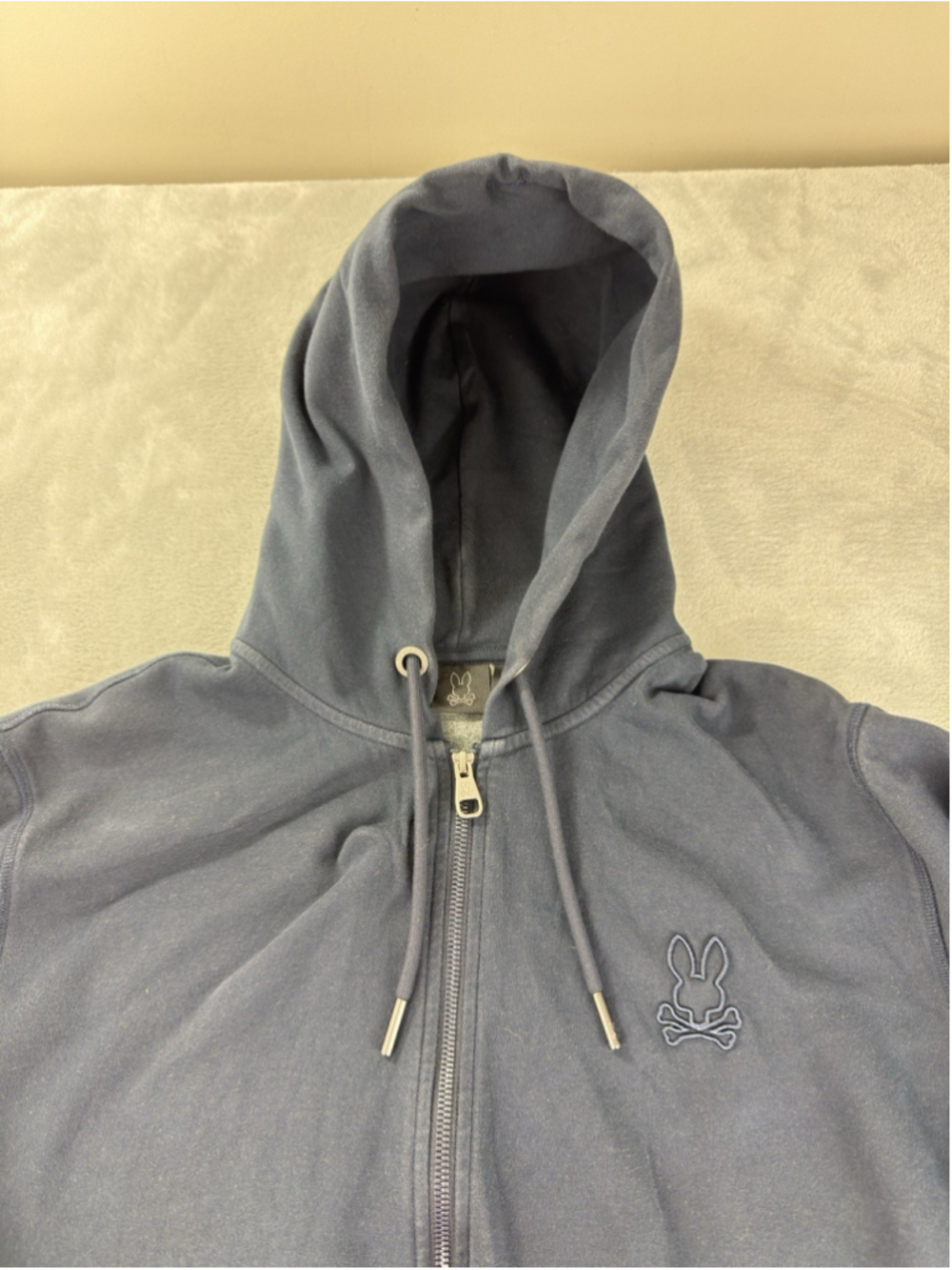 Psycho Bunny Full Zip Hoodie Classics Re-imagined Mens Size XL Navy Blue - Picture 10 of 16